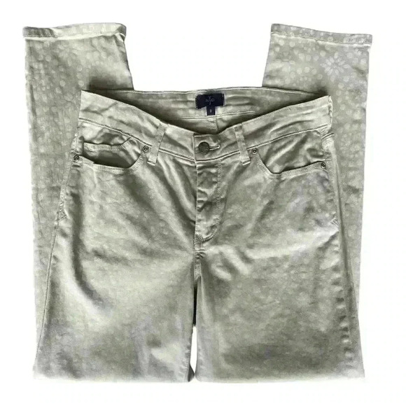 NYDJ Pattern Ankle Jeans in Cream/White Size 8 EUC - Picture 3 of 11